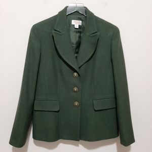 Talbots Green Wool Blazer Size 12